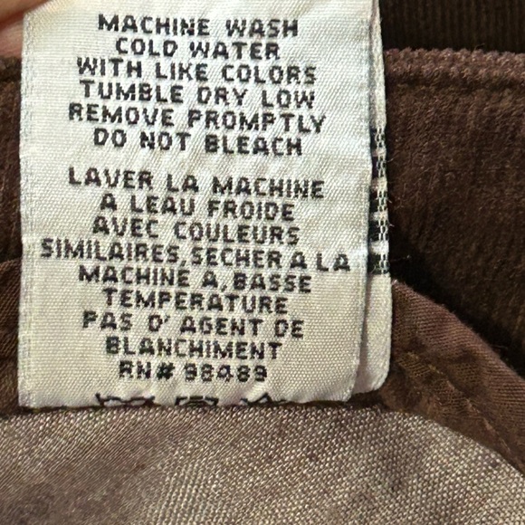 Peruvian Connection Corduroy Straight Leg Pant Brown 16 - Picture 6 of 8